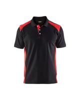 Blaklader polo pique polo 3324-1050 zwart/rood mt M - thumbnail