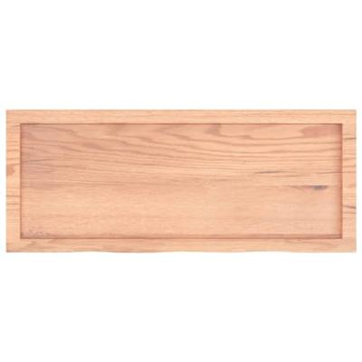 Tafelblad 100x40x(2-6)cm behandeld massief eikenhout lichtbruin
