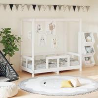 Kinderbedframe 70x140 cm massief grenenhout wit - thumbnail