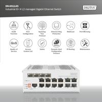 Digitus DN-651145 Industrial Ethernet Switch 8 + 4 poorten 10 / 100 / 1000 MBit/s - thumbnail