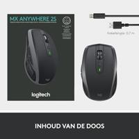 Logitech MX Anywhere 2S muis RF draadloos + Bluetooth 4000 DPI Rechtshandig - thumbnail