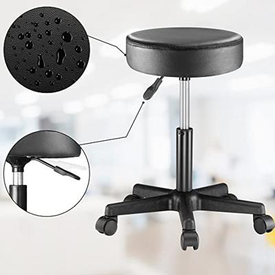 Monzana Bureaustoel - draaistoel - kruk - met - gestoffeerde - zitting - in - zwart