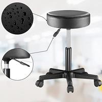 Monzana Bureaustoel - draaistoel - kruk - met - gestoffeerde - zitting - in - zwart - thumbnail