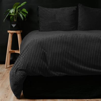 Sleeptime Rib Teddy Zwart 140x200/220 cm