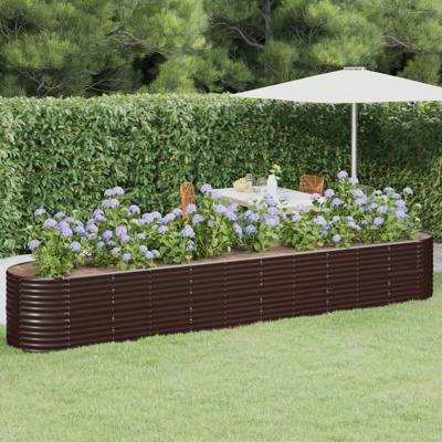 VidaXL Plantenbak 440x80x68 cm gepoedercoat staal bruin