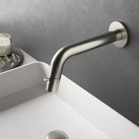 Fonteinkraan Inbouw Hotbath Cobber 1-knop gebogen 18.6 cm Inkortbaar Geborsteld Nikkel - thumbnail
