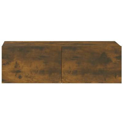 3-delige Tv-meubelset bewerkt hout gerookt eikenkleurig - thumbnail