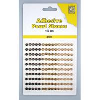 Nellie's Choice • adhesive pearls 150stuks/sheet 4mm 3 tones brown - thumbnail