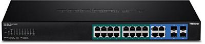 TRENDnet TPE-1620WS 16-poorts Gigabit Web Smart PoE+ Switch, 16 x Gigabit PoE+ poorten, 4 x gedeelde Gigabit poorten (RJ-45 of SFP), VLAN, QoS, LACP, IPv6 ondersteuning, 185 W PoE-totaal vermogen