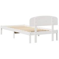 Bedframe met hoofdeinde Wit 75 x 190 cm Massief grenenhout - thumbnail