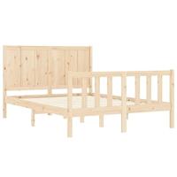 Bedframe met hoofdbord massief hout - thumbnail