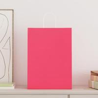 VidaXL Papieren zakken 50 st met hengsels 32x17x44 cm roze - thumbnail