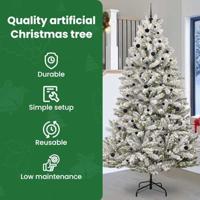 Kunstkerstboom met 300 LED Groen en Wit 270 cm PVC en Metaal - thumbnail