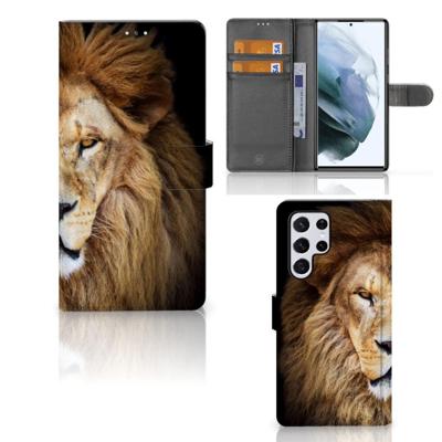 Samsung Galaxy S22 Ultra | Telefoonhoesje | Met pasjeshouder | Leeuw