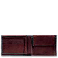 Piquadro Blue Square Men's Wallet With Flip Up With ID/Coin Pocket Mahogany - thumbnail