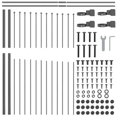 Tuinhek 8 pcs Grijs 170 x 190 cm Gepoedercoat staal