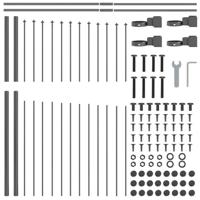Tuinhek 3 pcs Grijs 170 x 190 cm Gepoedercoat staal - thumbnail