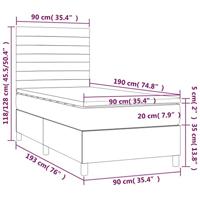 Boxspring met matras stof crèmekleurig 90x190 cm - thumbnail