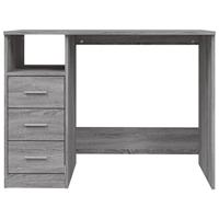 Bureau met lades 102x50x76 cm bewerkt hout grijs sonoma eiken - thumbnail