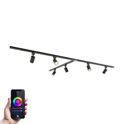 Taros Railverlichting Pakket - T-vorm - 3x 1m rail - 6 railspots - Incl. RGBWW GU10 - IP20 - Modulair - 230V