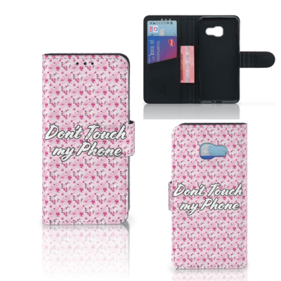 Samsung Galaxy A3 2017 Portemonnee Hoesje Flowers Pink DTMP Samsung Galaxy A3 2017 Portemonnee Hoesje Flowers Pink DTMP