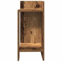 Bijzettafels 2 st met plank 25,5x27x60 cm oud houtkleurig - thumbnail