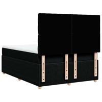 Boxspring met matras stof zwart 140x190 cm - thumbnail