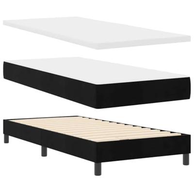Boxspringbed met matras fluweel zwart 100x200 cm