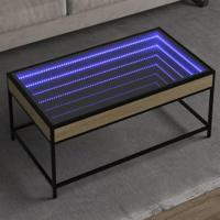 Salontafel met Infinity LED 90x50x41 cm sonoma eikenkleurig - thumbnail