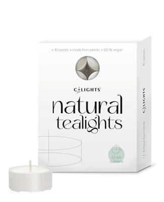 Natuurlijke theelichtjes 6 branduren 40 Stuks