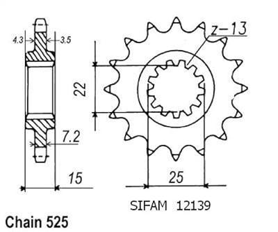 ESJOT Sprocket 525 15z standard