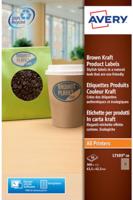 Avery L7103-20 productetiketten ft 63,5 x 42,3 mm (b x h), 360 etiketten, kraft, ovaal - thumbnail