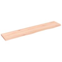 Wandschap 100x20x2 cm onbehandeld massief eikenhout - thumbnail