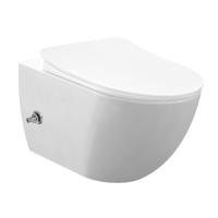 Creavit Hangend Toilet - 35.3x51cm - bidetsproeier warm/koud - spoelrandloos - wit FE322-34CB00E-0004 - thumbnail