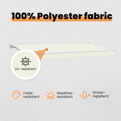 VidaXL Inklapbaar zonnescherm crème 400 x 200 cm polyester en metaal