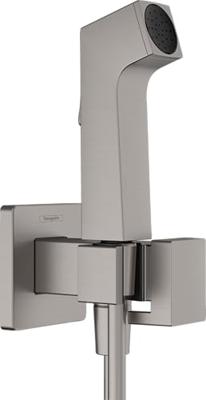 Hansgrohe bidethanddouche 1jet E EcoSmart voor warm water met douchehouder en doucheslang 125 cm, Brushed Black Chrome