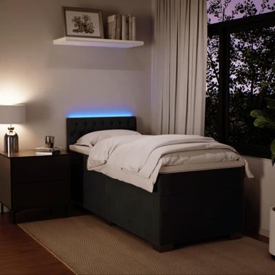 Boxspring met matras fluweel zwart 120x200 cm