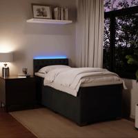 Boxspring met matras fluweel zwart 160x200 cm - thumbnail