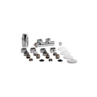 Radiator Onderblok Wiesbaden Haaks Chroom Links (Voor midden aansluiting) - thumbnail