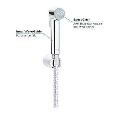 GROHE Tempesta-F Trigger Spray 30 Handdoucheset - 1 straalsoort - rond - met houder - metalen slang - 125cm - chroom 26354000 GROHE Tempesta-F Trigger Spray 30 Handdoucheset - 1 straalsoort - rond - met houder - metalen slang - 125cm - chroom 26354000
