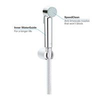 GROHE Tempesta-F Trigger Spray 30 Handdoucheset - 1 straalsoort - rond - met houder - metalen slang - 125cm - chroom 26354000 - thumbnail