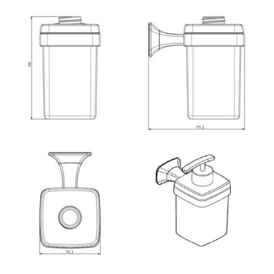 Zeepdispenser Sapho Aida Hangend 270 ML Chroom / Satijnglas