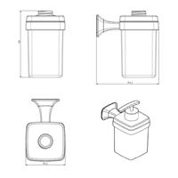 Zeepdispenser Sapho Aida Hangend 270 ML Chroom / Satijnglas - thumbnail