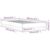 Bedframe met LED-verlichting bruin eikenkleurig 90x190 cm - thumbnail
