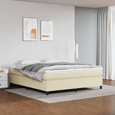Boxspringframe kunstleer crmekleurig 180x200 cm Boxspringframe kunstleer crmekleurig 180x200 cm