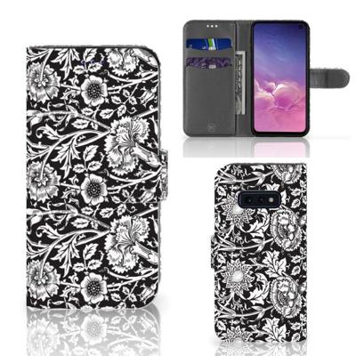 Samsung Galaxy S10e Hoesje Black Flowers Samsung Galaxy S10e Hoesje Black Flowers