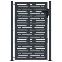 Poort 105x130 cm met vierkant staal antracietkleurig - thumbnail