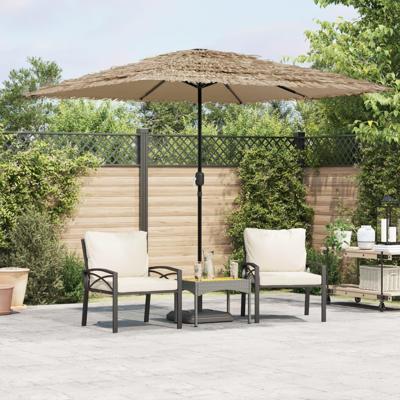 VidaXL Parasol met stalen paal 248x248x248 cm bruin VidaXL Parasol met stalen paal 248x248x248 cm bruin