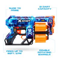 Pack Blasters - ZURU - XSHOT Skins Dread 2PK - Dubbel roterende loopblasters met 48 darts en 27 meter schot - thumbnail