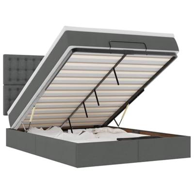 Ottoman bed met matras 140x190cm stof donkergrijs